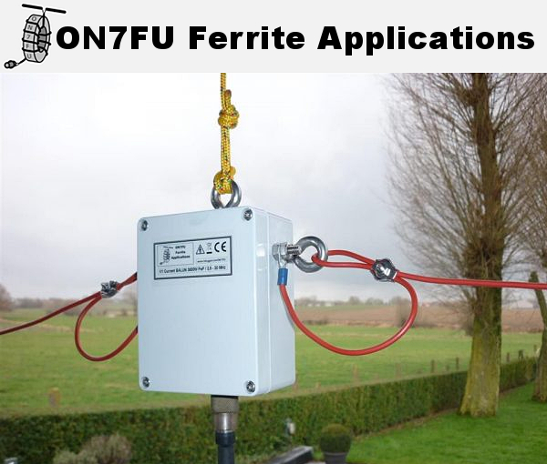 ON7FU Ferrite Applications 4÷1 dual core Guanella balun rated at 1.2 kW PEP